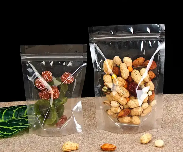 transparent stand up pouch with zipper